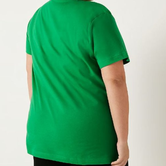 Victoria's Secret LOVE PINK Green St PATRICK'S DAY Black Glitter Heart T-SHIRT L - Picture 6 of 12